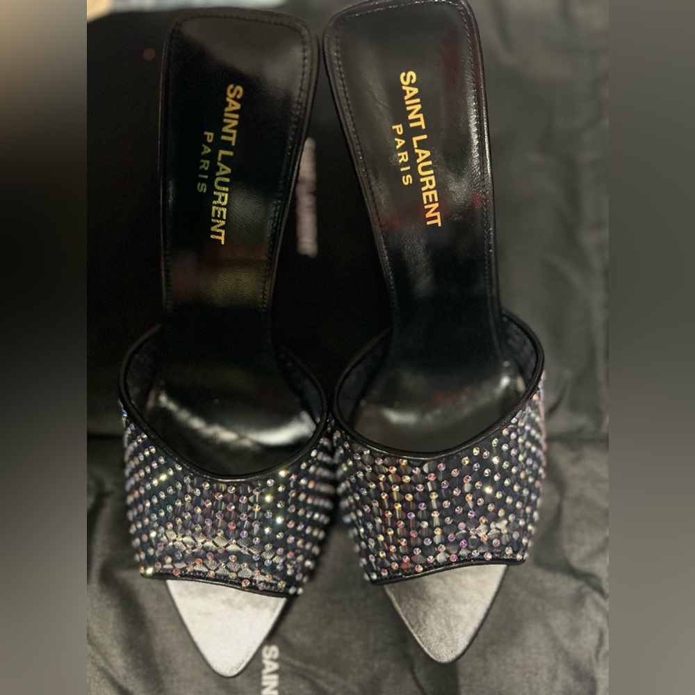 Saint Laurent - Luz 95 embellished mules
